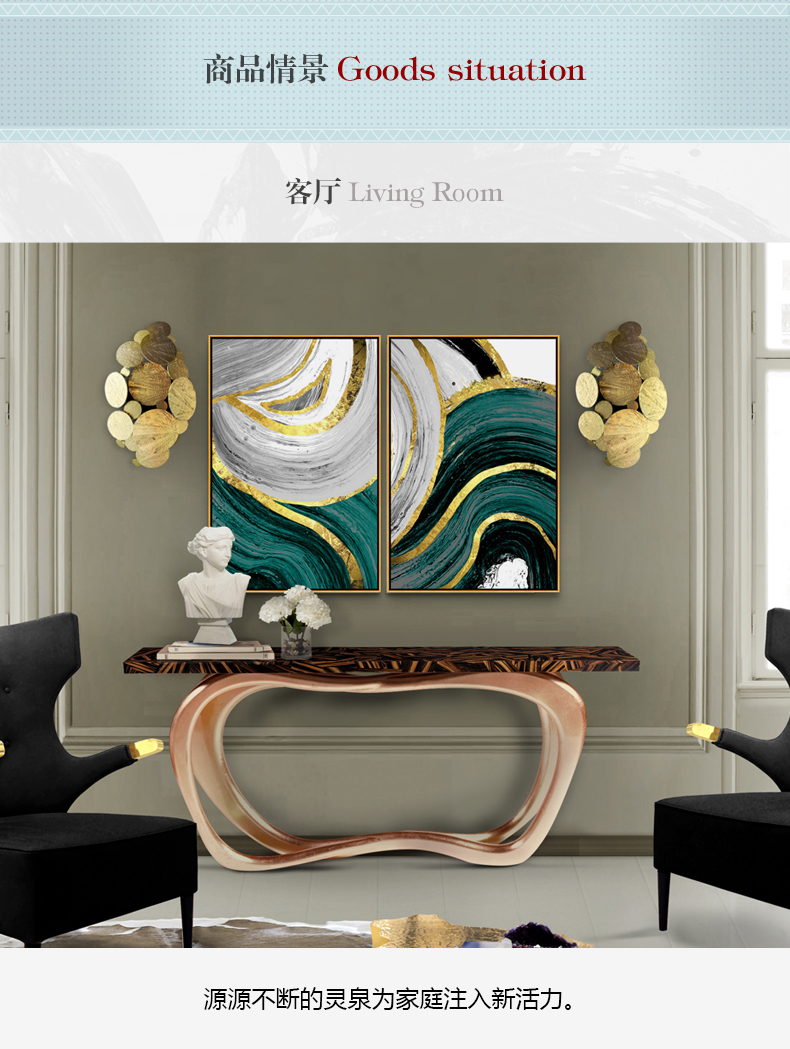 現(xiàn)代簡約抽象組合客廳玄關(guān)臥室有框掛畫 晶瓷畫 純手繪油畫 靈源