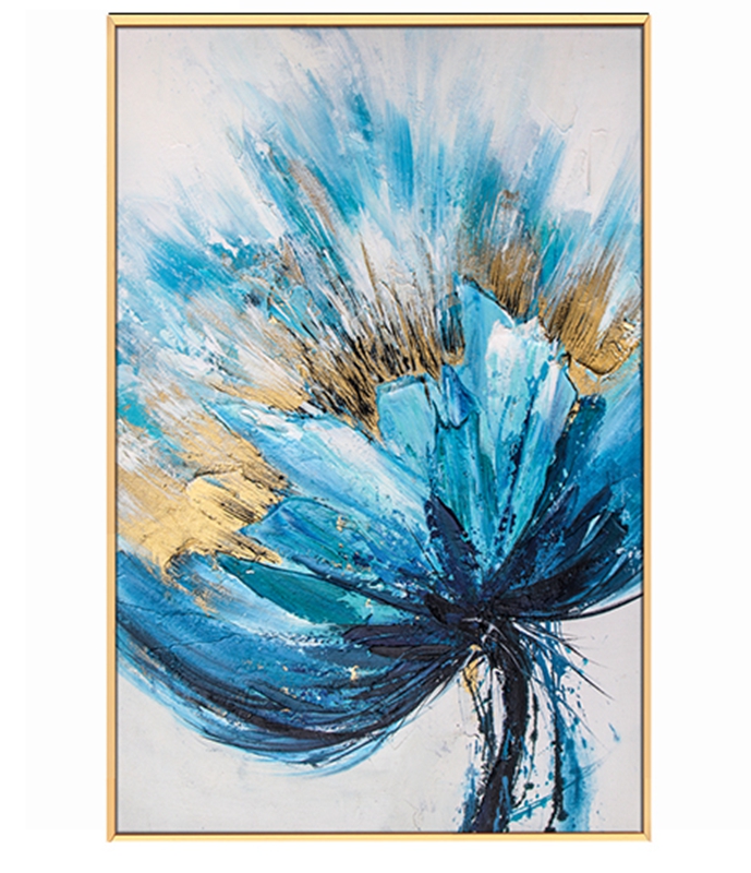 現(xiàn)代簡約客廳裝飾畫 臥室原創(chuàng)手繪畫 走廊過道環(huán)保PS框掛畫 藍(lán)花