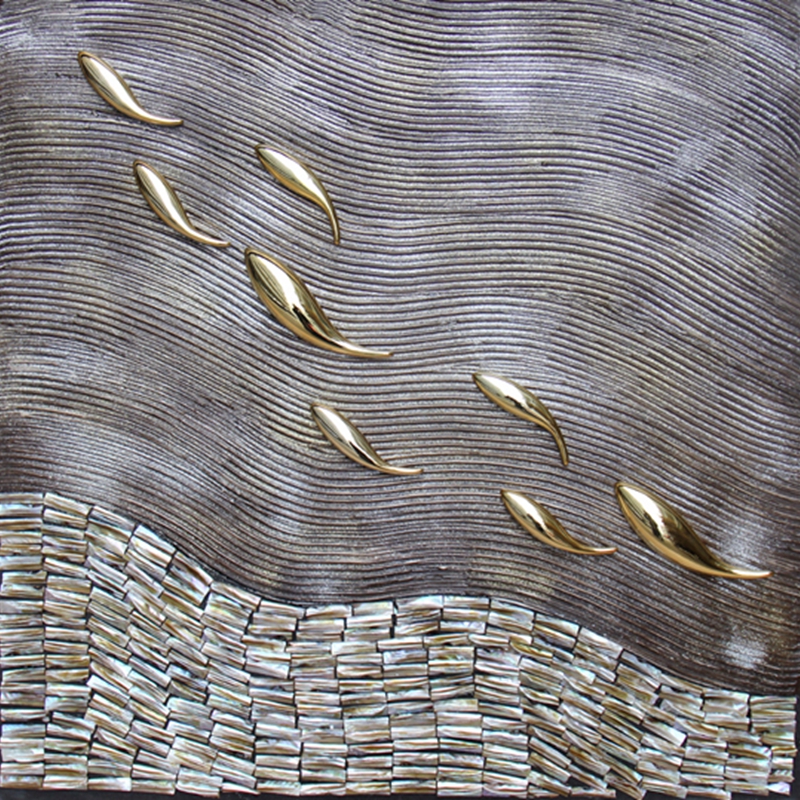 抽象客廳裝飾畫(huà) 餐廳原創(chuàng)實(shí)物畫(huà) 玄關(guān)環(huán)保PS框掛畫(huà) 逆流而上