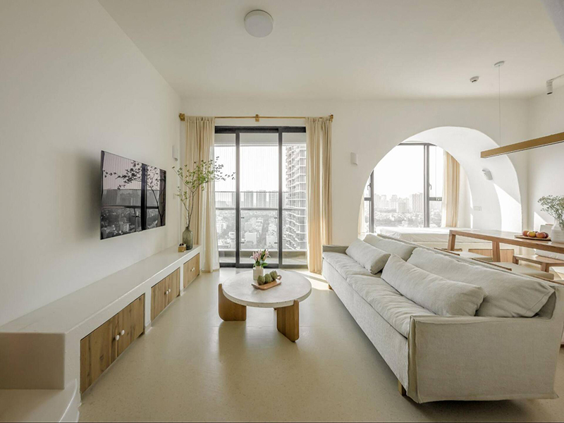 遼陽復(fù)式裝修，全屋大白墻看似不豪華，細節(jié)卻做得很到位，顏值超高